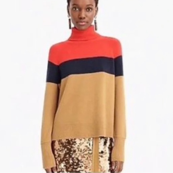 J. Crew Colorblock Turtleneck in Super Soft Yarn - Picture 3 of 8